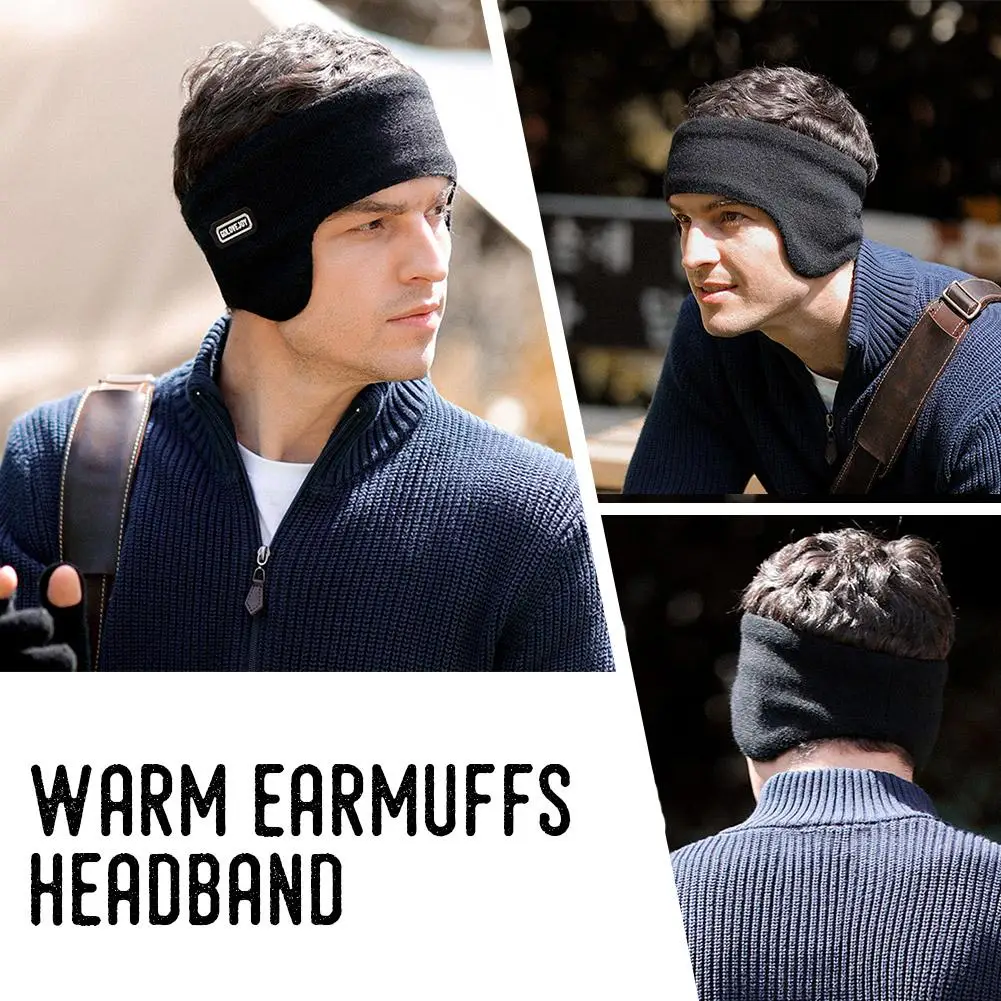 Sport Headband Ear Warmer Men Winter Cycling Workout Yoga Running Bicycle Windproof Double Layer Warm Earmuffs Headwear