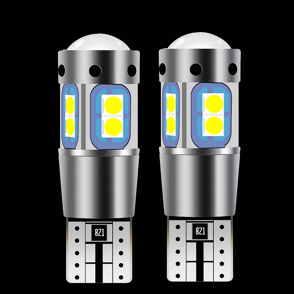 2 Pcs T10 LED W5W Led Bulbs WY5W 168 Super Bright Auto Parking Lights Turn Side Bulb Canbus Car Interior Reading Dome Lamps 12V