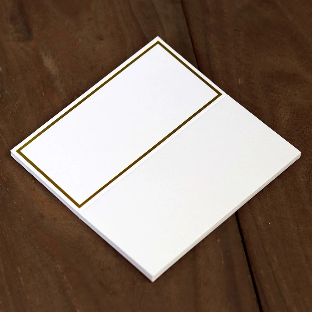 

20pcs Desktop Seat Card Stereoscopic Hot Stamping Paper Table Name Holder For Wedding Party Banquet Hotel Restaurant Use