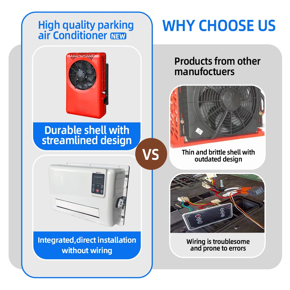 

2026 hot sale Low Noise Evaporator Split Type Parking Air Conditioner 12V 24V Voltage for Truck RV Vans Boat