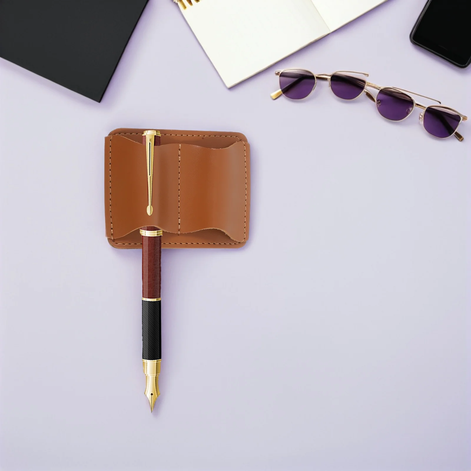 

2Pcs Pen Holder Clip for Notebook Vintage Metal Pencil Loop Secure Pen Storage Clipboard Organizer for Classroom Planner