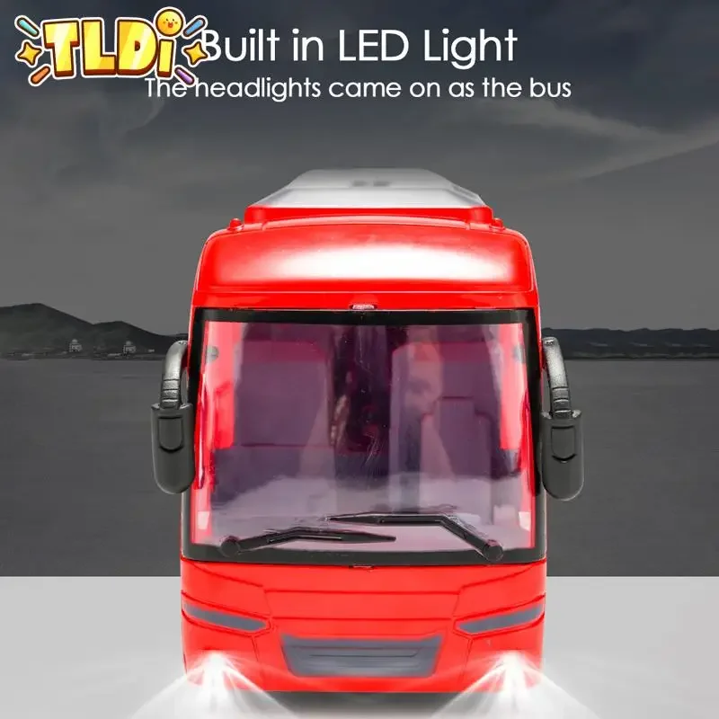 1:30 carro rc crianças 4ch ônibus de controle remoto com luz led sem fio moel brinquedos veículo controlado modelo de plástico simulado