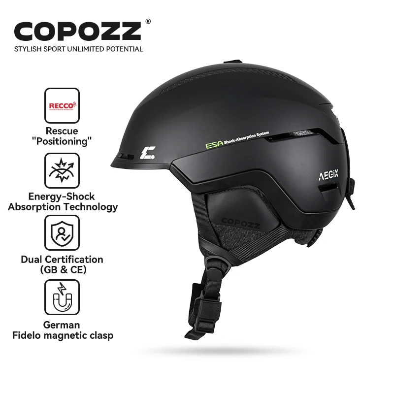 หมวกกันน็อคสกีสำหรับผู้ใหญ่ COPOZZ สำหรับฤดูหนาว ป้องกันการกระแทก ระบบช่วยเหลือตำแหน่ง REECCO ระบายอากาศได้ดี สำหรับผู้หญิงและผู้ชาย หมวกนิรภัยสำหรับเล่นสกี
