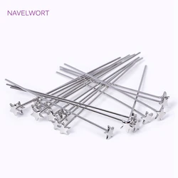 10/20/30Pcs 18K Gold Plated 0.7mm*50mm Heart/Star Shaped Flat Pin For Beads,For DIY Jewellery Making High Quality Pin Wholesale