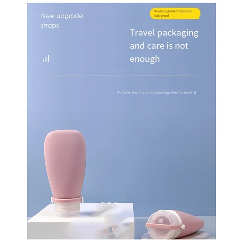 زجاجة إعادة تعبئة السيليكون للسفر EAS-90Ml، جل الاستحمام، زجاجة إعادة تعبئة الشامبو، زجاجة فارغة لإعادة تعبئة الضغط