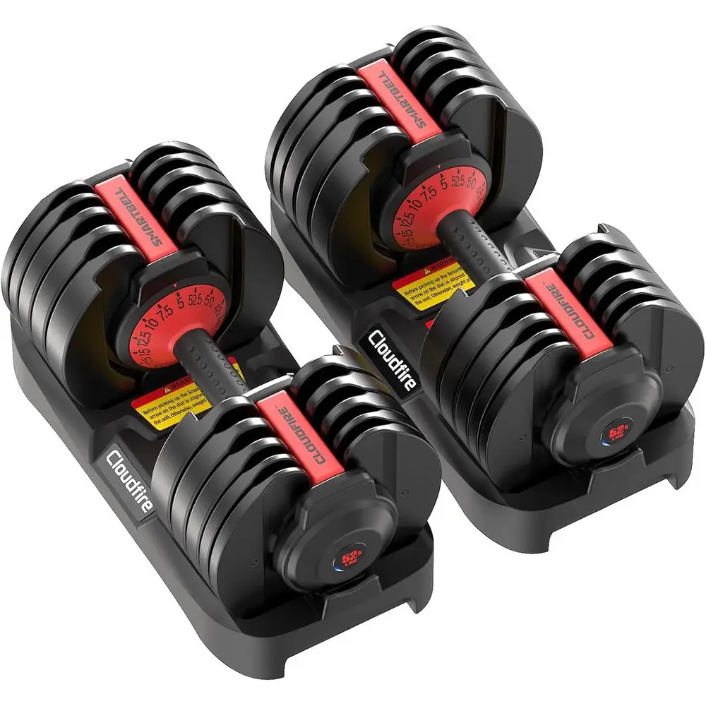 

Quick-Adjustable 52.5 lbs/25 lbs Dumbbell Set, 15/9 lb Weights, Anti-Slip Handles, Suitable for Home Gym Workouts