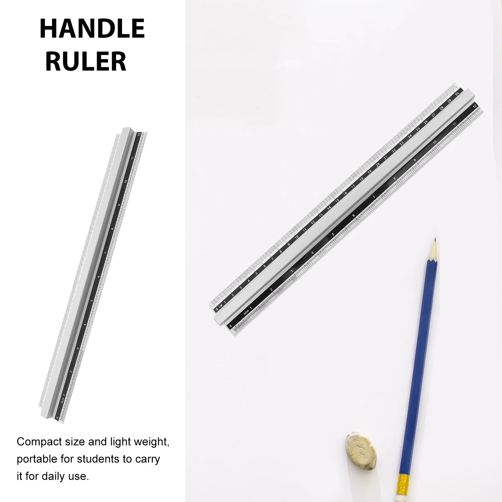 

1pc Aluminum Scale Ruler 30Cm Metal Straight Edge Measuring Tool For Geometry Drawing Office School Stationery Lightweight Math