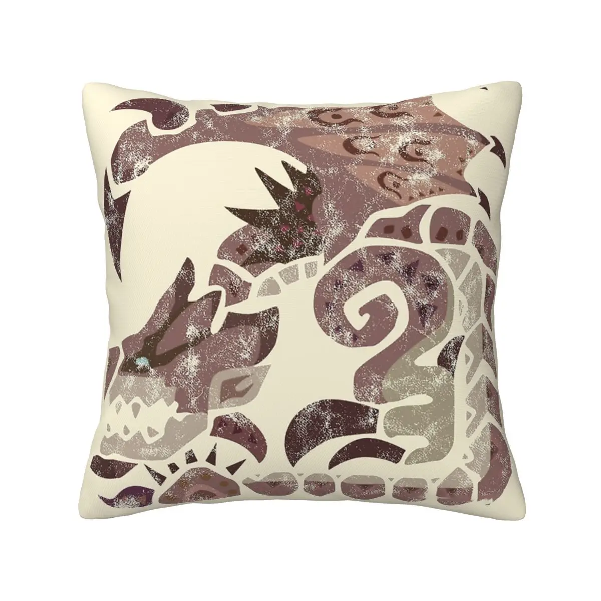 Monster Hunter World Pink Rathian Kanji Icon  Cushion Cover Decorations Throw Pillow Case Cover for Home Double-sided Printing