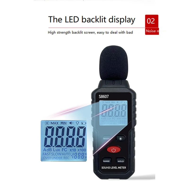 Digital Sound Level Noise Meter Measurement 30-130DB DB Decibel  Audio Tester Metro Diagnostic Tool