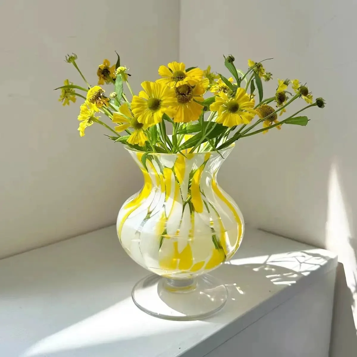 d3 goblet colored glass vase high-end sense hot sale antique light luxury Superior Workmanship, Purchase With Confidence