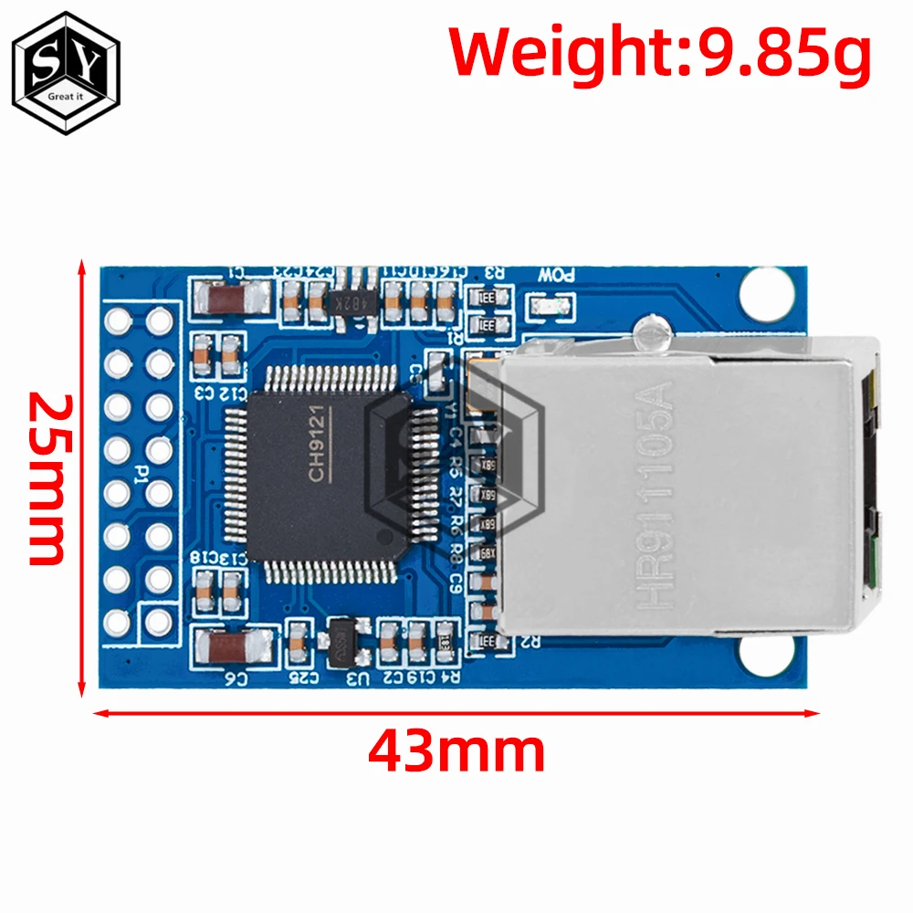 CH9121 Serial Port to Ethernet Network Module TTL Transmission Module Industrial Microcontroller STM32