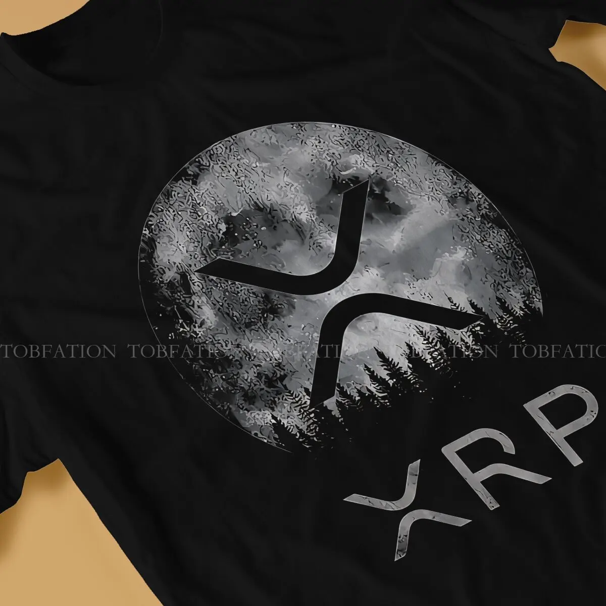 Ripple XRP Coin To The Moon Harajuku TShirt Cryptocurrency Creative Tops Leisure T Shirt Men Tee Unique Gift Clothes