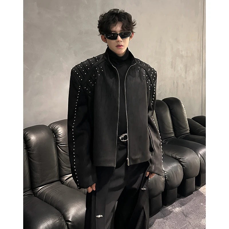 

Декоративные наплечники из полиэстера в стиле хэви-метал для мужских коротких курток: модный тренд для молодежи