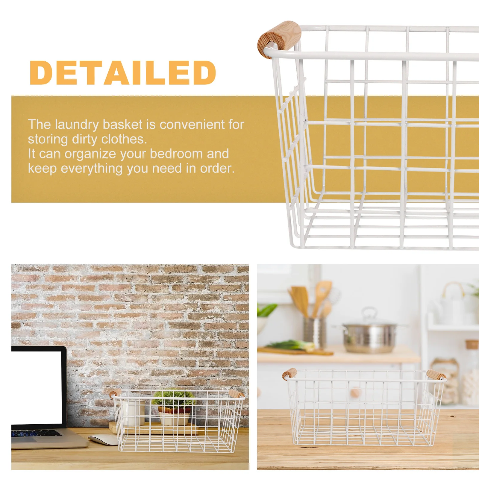 

1 pc Exquisite Storage Basket Household Clothes Container Practical Laundry Organizer Reusable Holder Tidy Bedroom Space