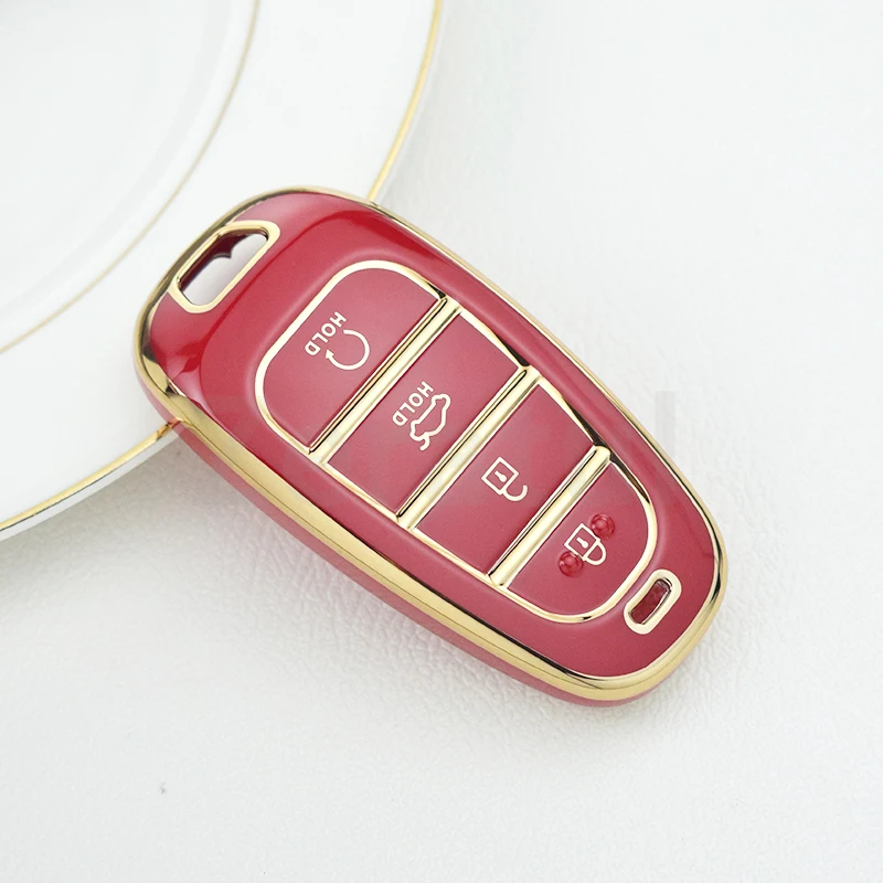 4 Button TPU Car Remote Key Cover Case Shell Fob For Hyundai Solaris Sonata Hybrid NEXO Tucson NX4 SantaFe Dn8 Atos Prime Holder
