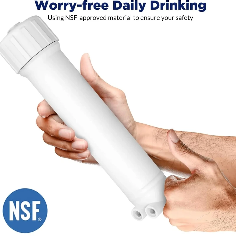 1812/2012 24-150 GPD Reverse Osmosis Membrane Filter Housing Replacement with Elbow Fittings, Housing Wrench, Check Valve