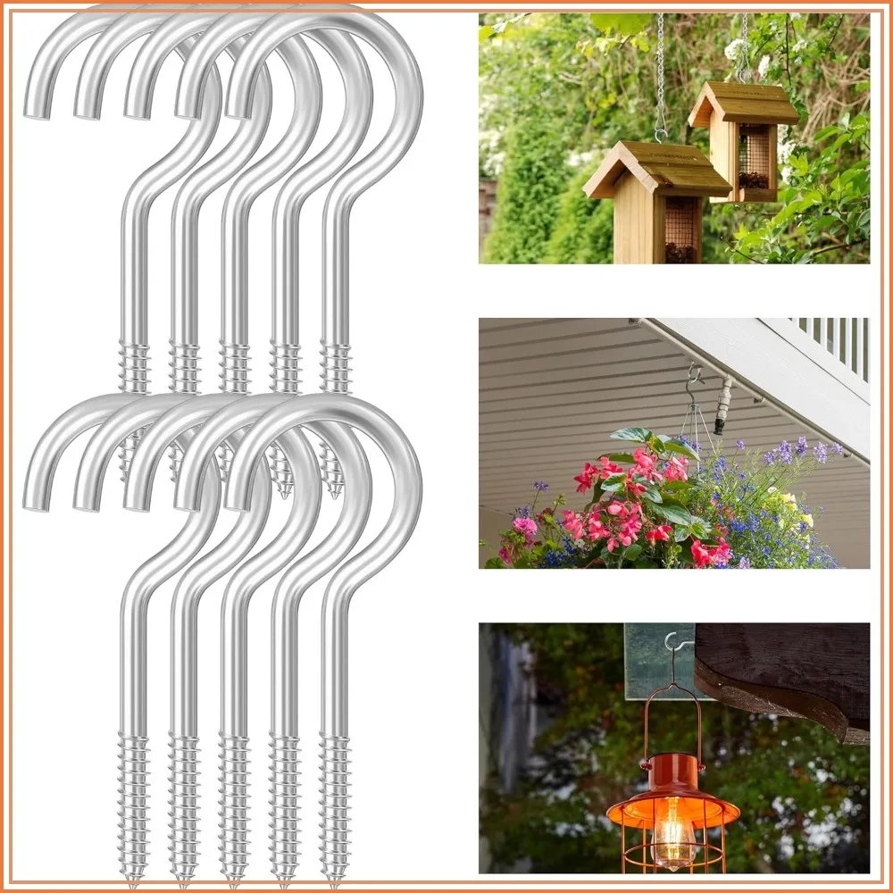 

Heavy Duty Screw Hooks, 4 Inch, 10 Pcs Ceiling Hooks for Hanging Plants Indoor Outdoor