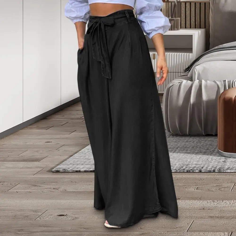 

Trendy Women Pants Skirt Quick Dry Women Pants Comfortable Simple Floor Length Tight Waist Women Pants Skirt