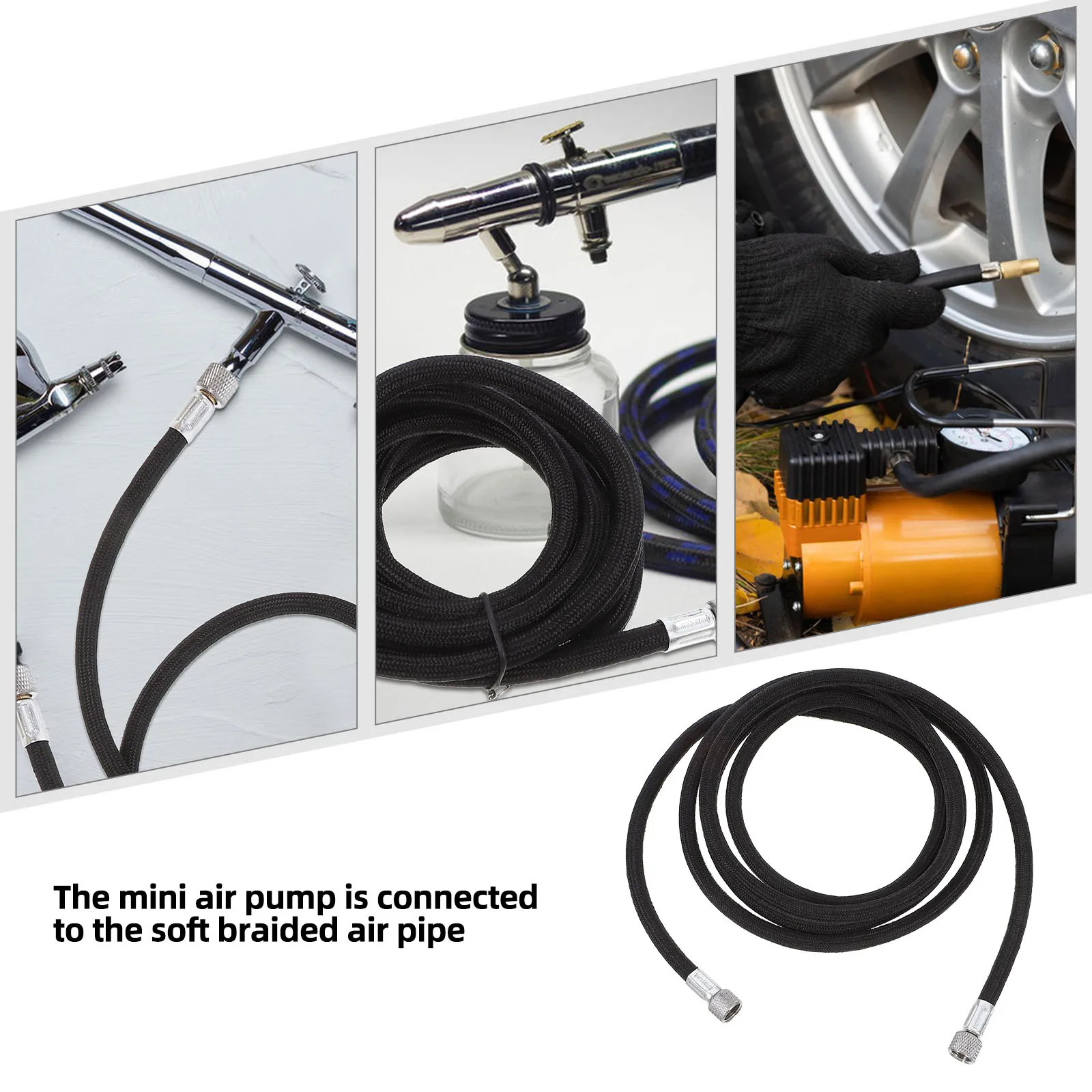 

Braided Airbrush Hose Replacement Flexible Spray Brush Pigment Adapter Compressor Trachea Rubber Accessory for Pottery Art