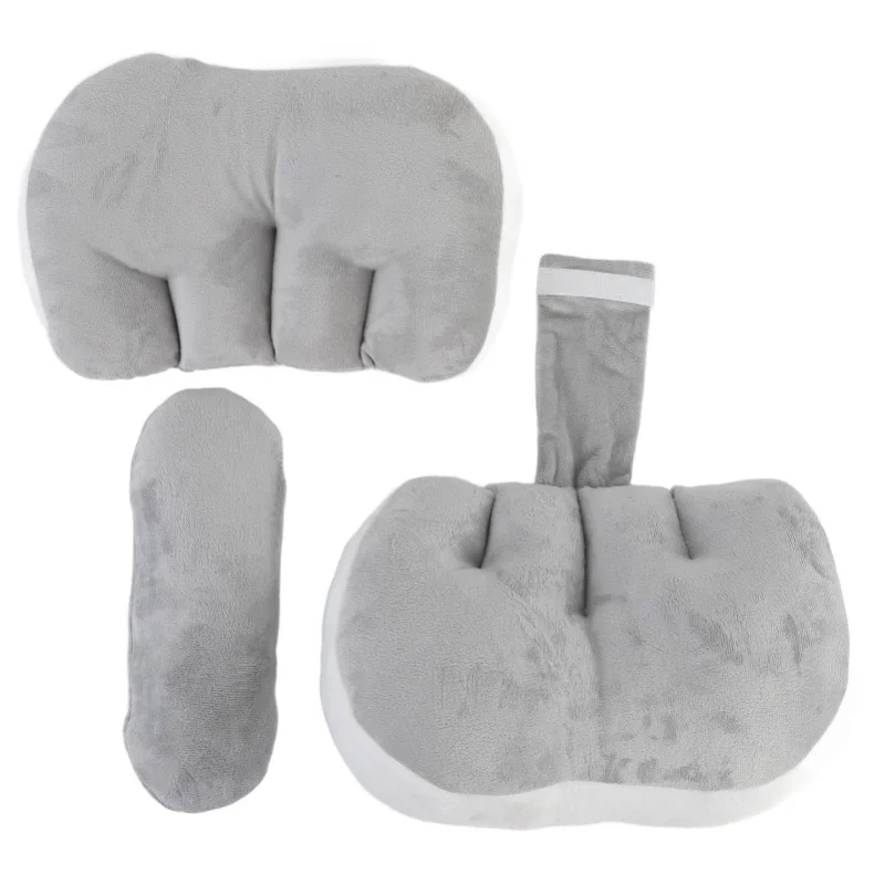 وسادة الحمل على شكل حرف U لدعم الخصر وسادة نوم جانبية لدعم البطن وسادة الأمومة متعددة الوظائف باللون الرمادي