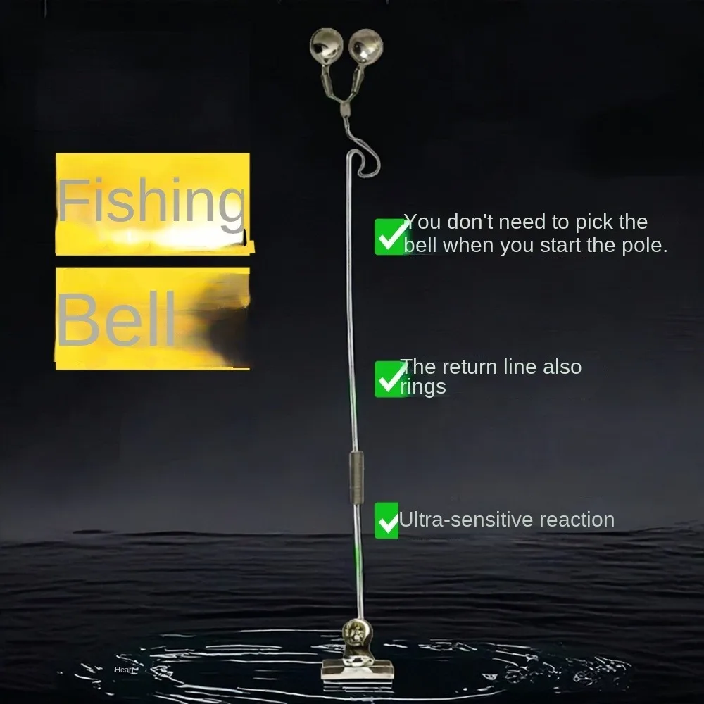 

2pcs Twin Bells Ring Fishing Bell Bite Alarms Bite Bait Alarm Anti-corrosion Fishing Twin Bells Ring Carp Tackle Stainless Steel