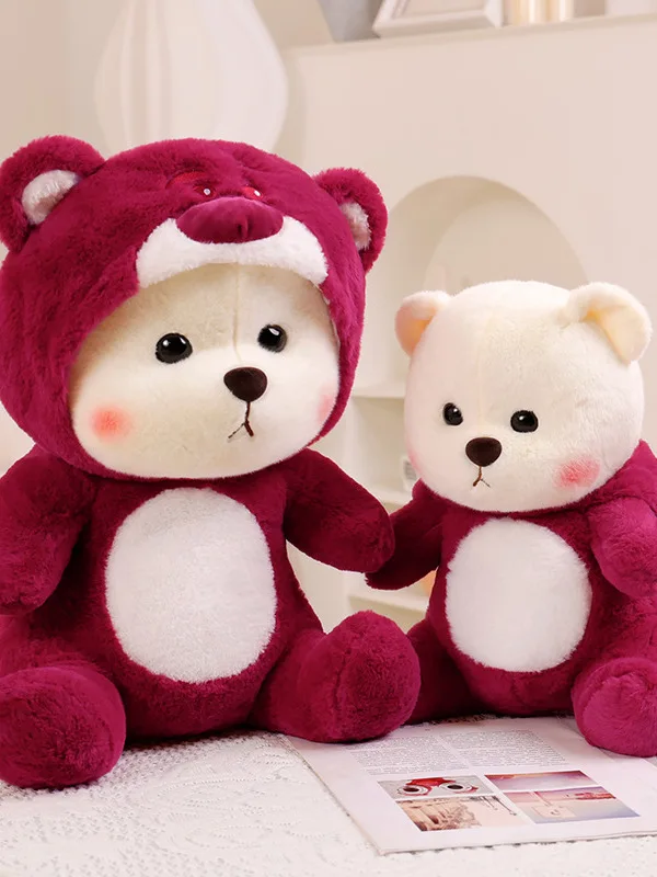 

Мягкая игрушка-медведь Stberry Bear, подарок на день рождения для девушки, милая мягкая кукла-подушка с наполнителем из ПП-хлопка, универсальная, для взрослых