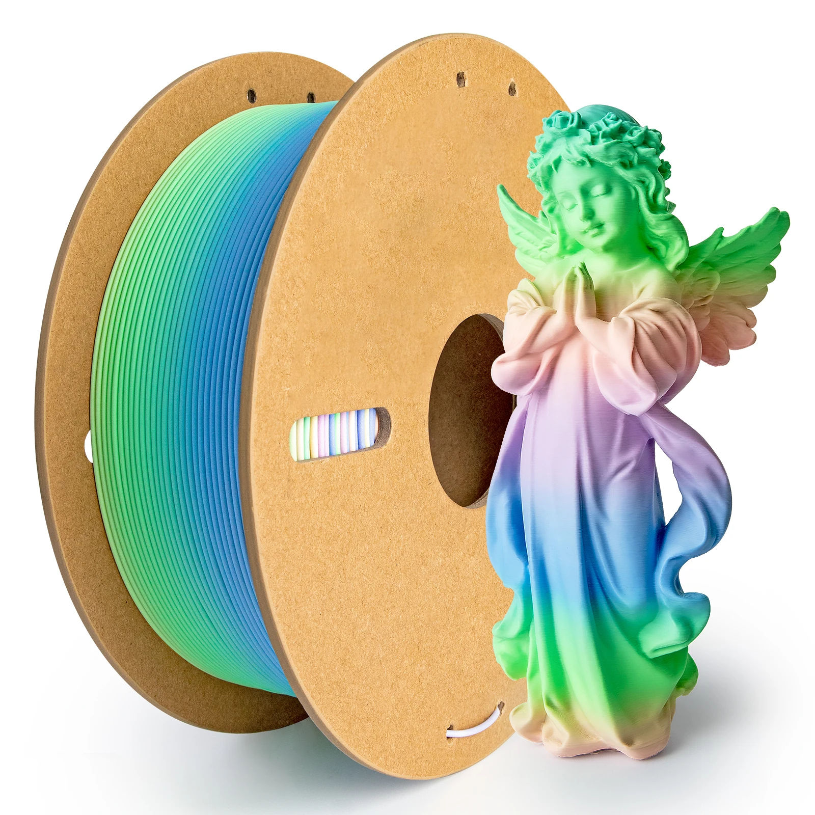 

Silk Rainbow PLA Filament 1.75mm, Matte Series 500g/1KG Spool Shiny Fast Color Gradient 3D Printer Filament,Fit Most FDM Printer