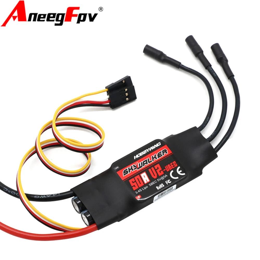 Hobbywing Bürstenloser Regler V2 100A 80A 50A 40A 2-4S Skywalker Geschwindigkeitsregler für RC Quadcopter Hubschrauber mit BEC/UBEC