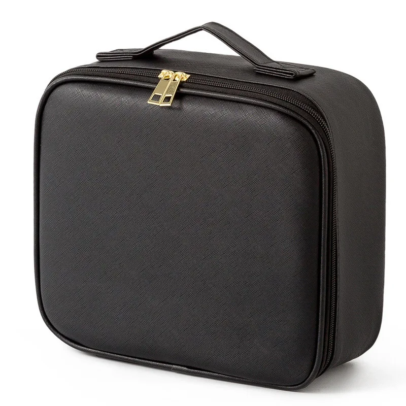 Large capacity makeup bag with mirror, portable for travel, hand-held makeup bag with light, makeup bag for outdoor use