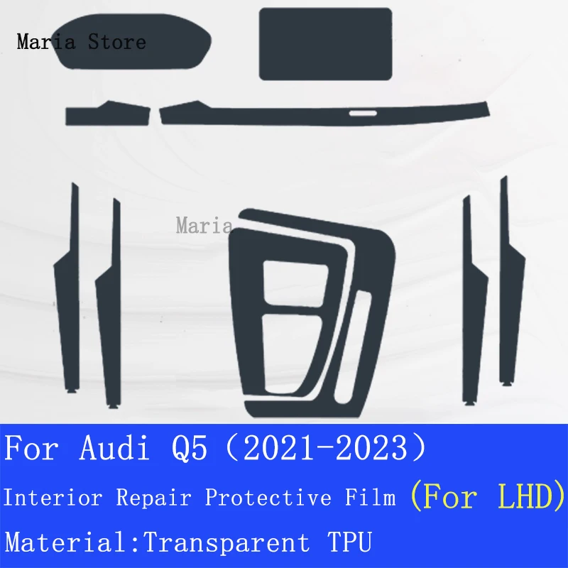 Para Audi Q5 (2021-2023) consola central Interior de coche película protectora transparente de TPU reparación antiarañazos pegatina de coche