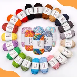 50g/roll, crochet yarn for beginners, gennuine cotton, easy to use, easy to see stitches, 68% Cotton+32% Nylon