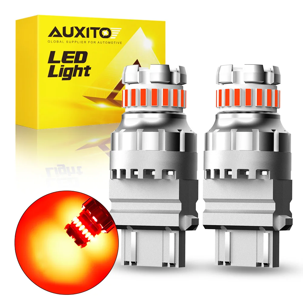 AUXITO T25 3156 3157 LED Light Bulb 3057 P27/7W LED Canbus Signal Lamp DC 12V White Amber Red Car Parking Rear Brake Lights DRL