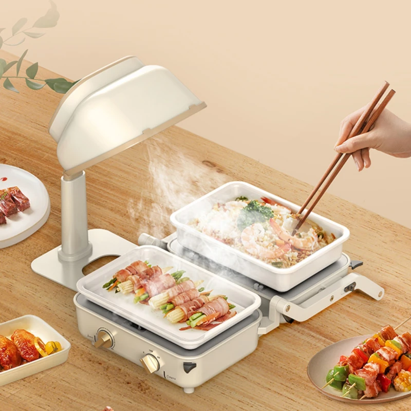 

Desktop range hood Household hot pot barbecue rental room Mini portable mobile oil suction machine Small