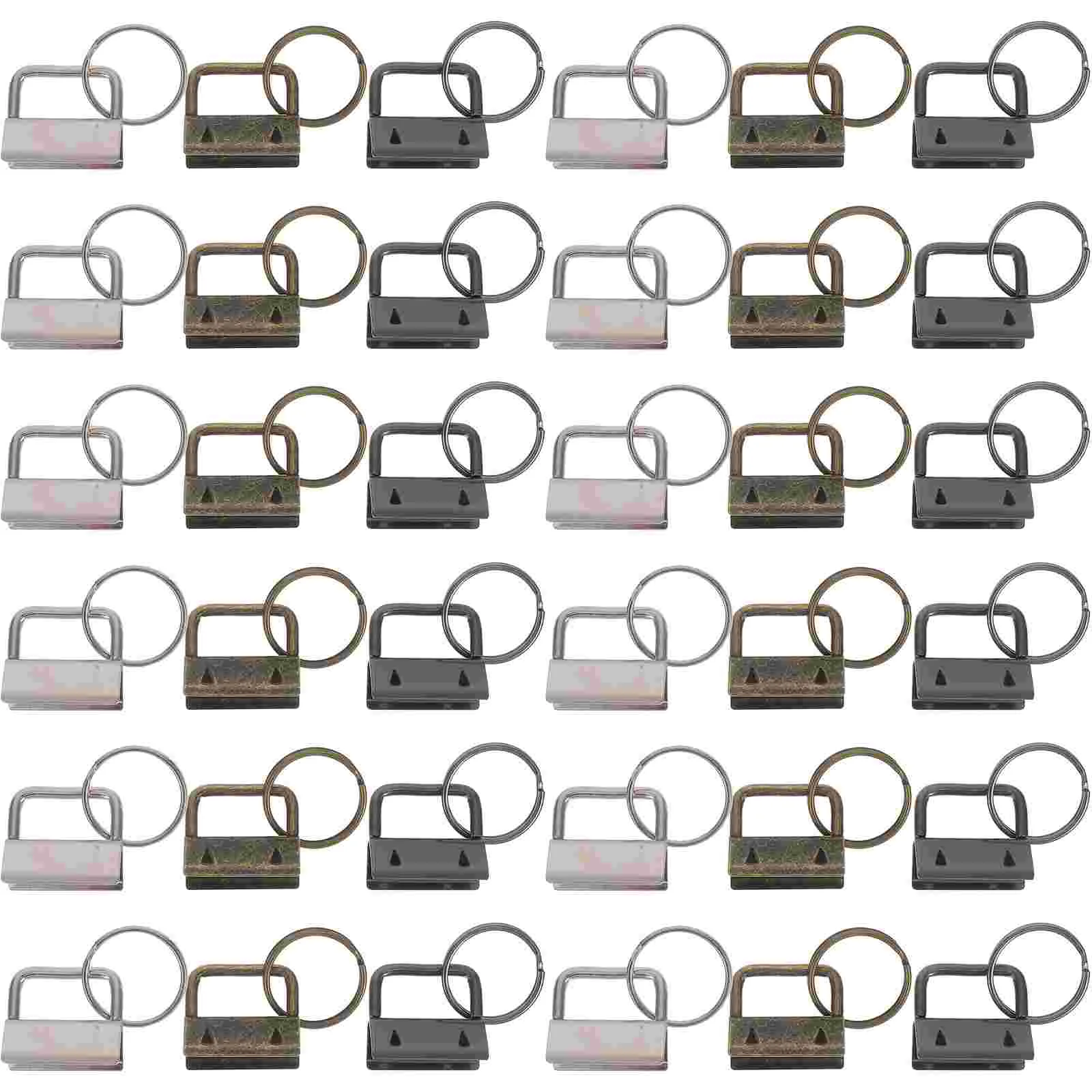 150 قطعة مشبك ذيل سلسلة مفاتيح معدنية فوب مجموعة أدوات مقاومة للصدأ مدمجة خفيفة الوزن تصميم متعدد الاستخدامات أحزمة مناسبة حقائب اليد