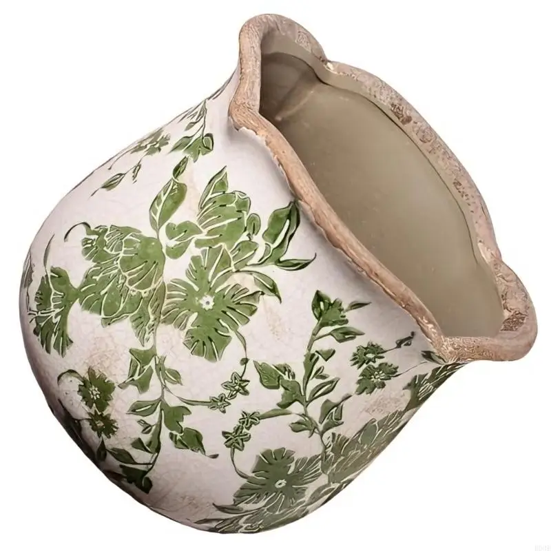 

Ceramic Flowerpot Flower Plant Pots Balcony Courtyard Potted Plant Flowerpot with Drainage Hole Home Garden Tray B03E