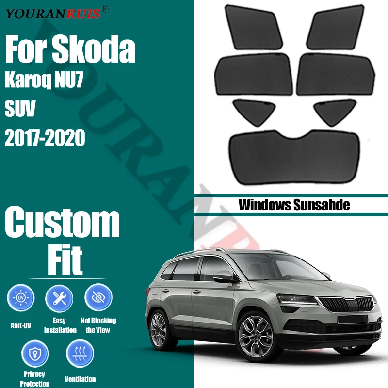 

Customize For Skoda Karoq NU7 SUV 2017-2020 Car Side Windows Sunshade Curtains Mesh Heat Insulation Protect Privacy Accessories