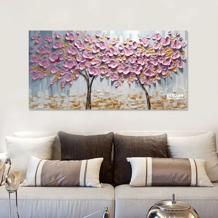 

Beautiful Flowers Acrylic Knife Oil Painting Art Mural Canvas Abstract Wall Poster Frameless Decorative Pictures For Living Room