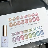 MIANEL 1-16PCS Esmalte de Uñas en Gel Efecto Ojo de Gato Magnético Humo Ligero 2025 Nuevo con Cuentas de Cristal, Pegamento para Uñas Rosa Nude, Uñas Rosas, Uñas Azules, Arte de Uñas