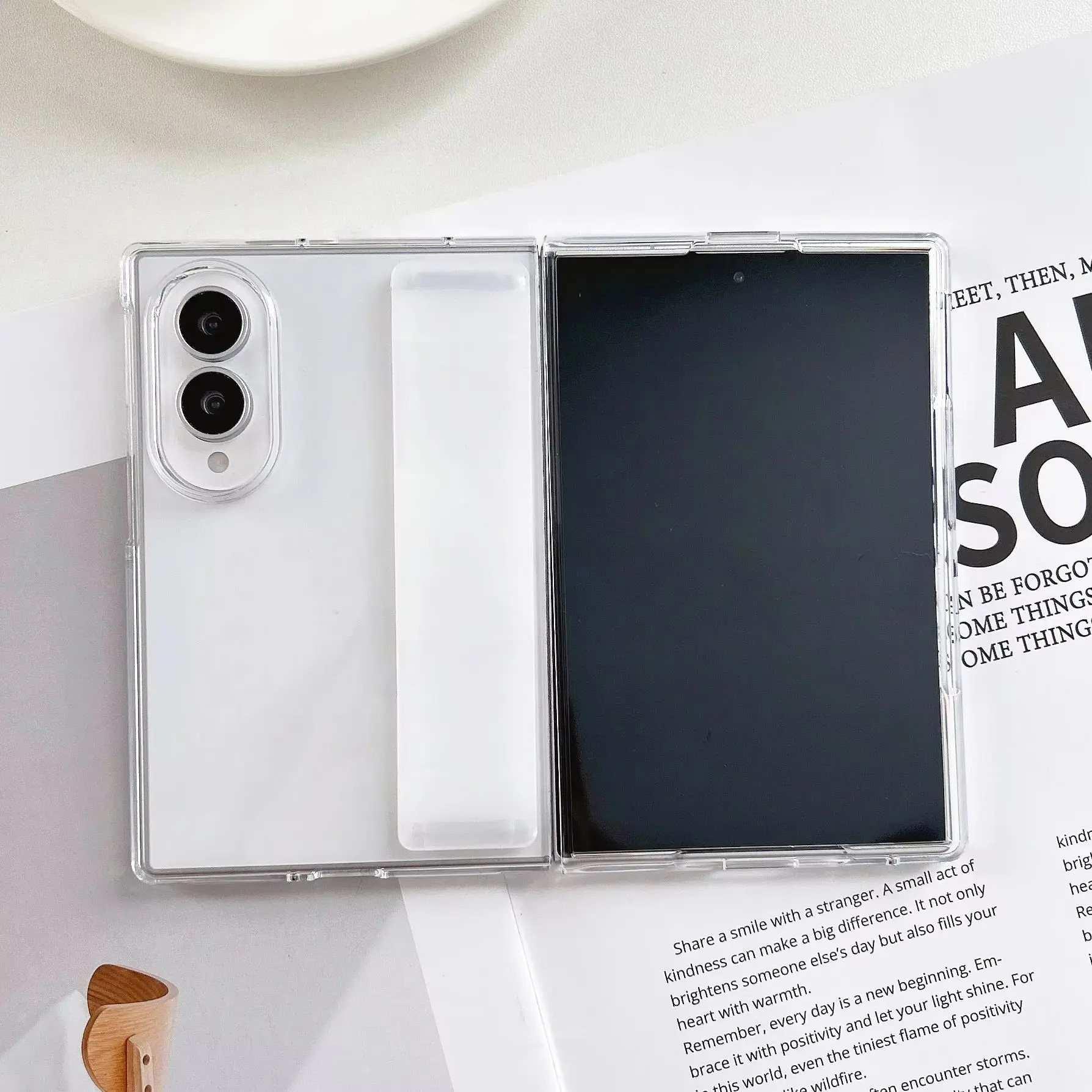 Fashion Soft Elastic Silicone Wrist Strap Matte PC Phone Case For Samsung Galaxy ZFold8 Ultra Z Fold 7 6 5 4 3 Solid Color Cover