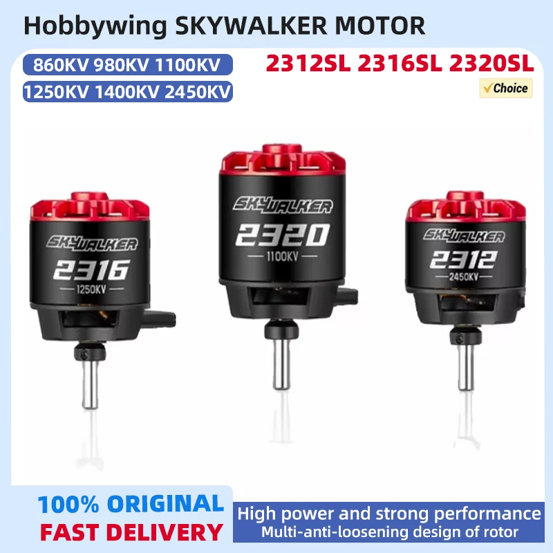 Hobbywing SkyWalker 2312SL&2212 2316SL&2216 2320SL&2220 Brushless Motor 980KV 1100KV 1250KV 1400KV 2450KV For RC FPV Airplane