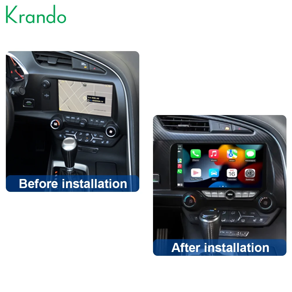 Krando 9.3'' Android Car Multimedia Audio Radio for Chevrolet Corvette C7 2013 - 2019 Stereo Wireless Carplay Navigation GPS