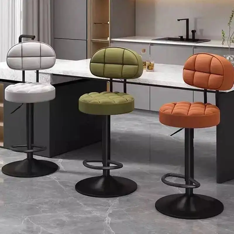 

Metal Bar Bench Minimalism Cafe Adjustable Stool Relaxing Swivel Bar Stool Stainless Steel Acrylic Barkrukken Home Furniture