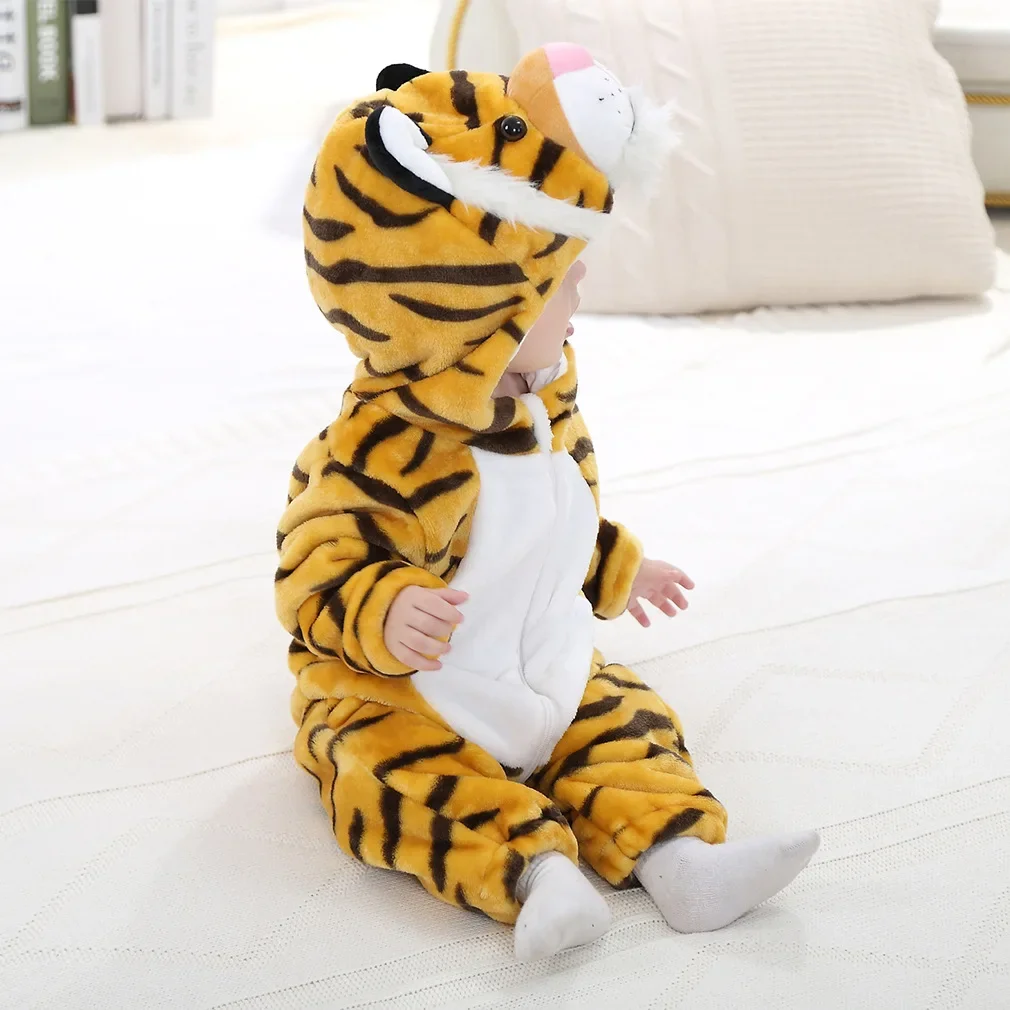 Newborn Baby Winter Clothes Cute Rabbit Tiger Cow Animal Cartoon Romper Boy Girls Rompers Onesies Halloween Costume Baby Pajamas