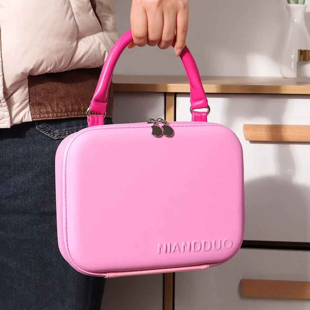 

Dopamine Color Cosmetic Bag Suitcase Large Capacity EVA Handheld Makeup Bag Compartment Polyester Portable Cosmetic Case Storage