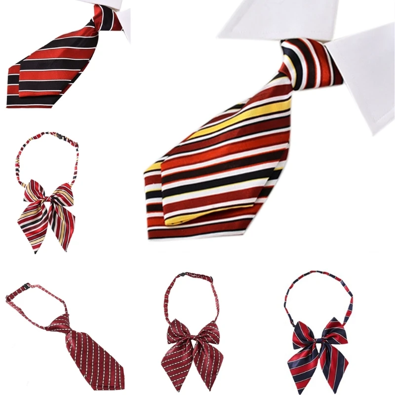 

Childrens Vintage Striped Pretied Neck Tie Kindergarten Kids Boy and Girls Bowtie Student School Uniform Necktie Cravat