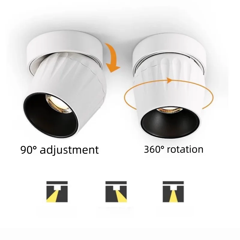 Luz empotrable LED COB cilíndrica montada en superficie regulable 12W 15W 18W 110V 220V bombillas LED de techo lámpara foco LED Downlight
