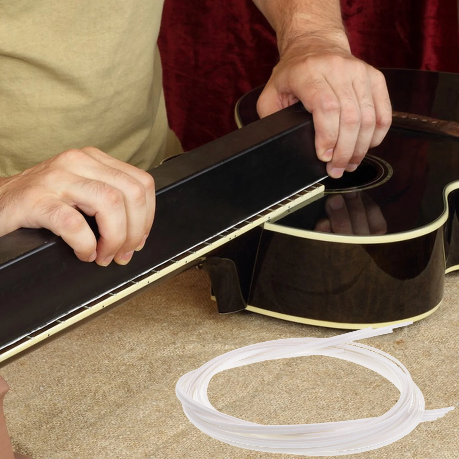 

8Pcs Guitar Inlay Strips Stylish Edge Trim for Guitar Body Protection Decorative Purfling Acoustic Classical DIY Accessory