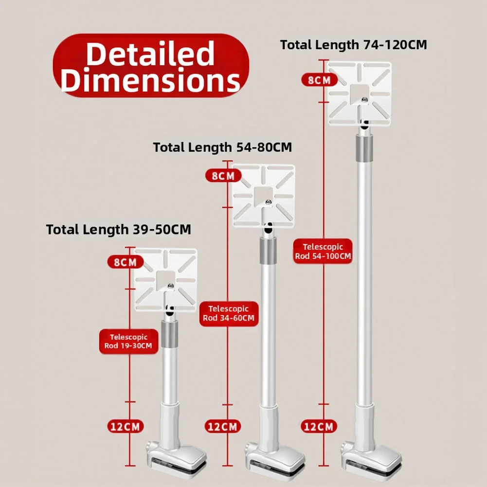 Telescopic Camera Mount for Indoor Outdoor Surveillance Cameras with Stable Metal Frame and Multi-Directional Adjustment