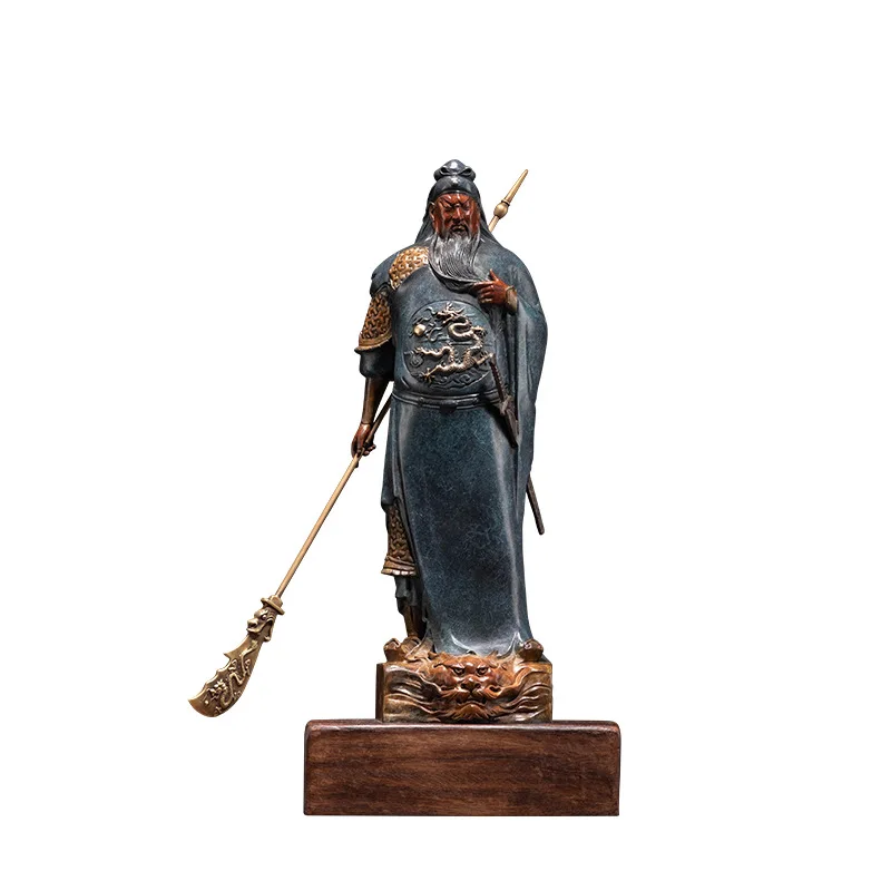 CZ red face Guan Gong copper ornament Buddha statue sculpture Guan Gong Guan Erye temple worshiped statue bronze ornament