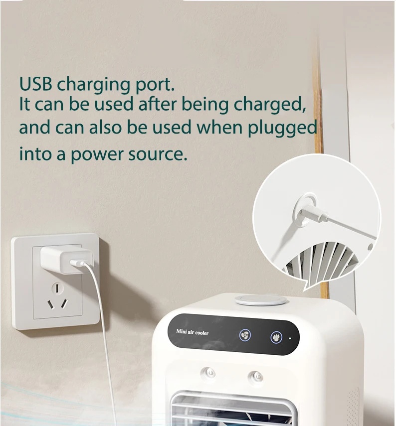 Mini Air Blower And Desktop Cooling Fan With Humidifying Spray_voghion.com